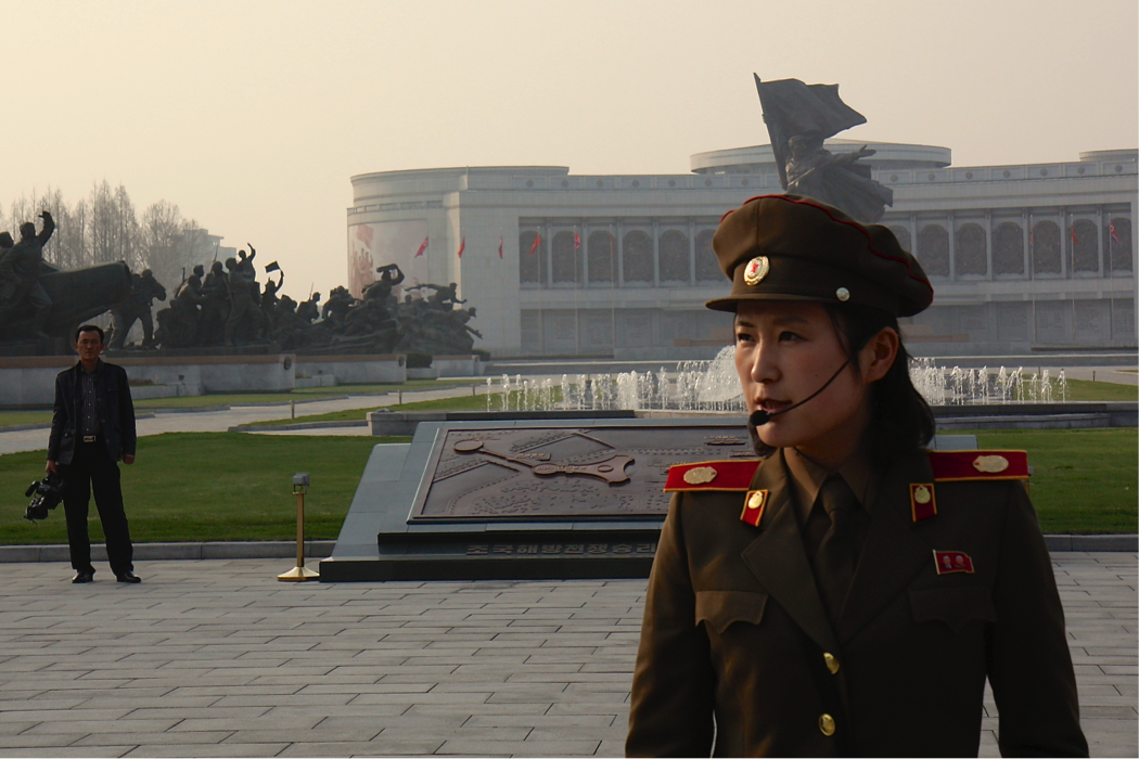 Our guide at the Pyongyang Victorious War Museum. Straight out of central casting, our guide at the Pyongyang Victorious War Museum could not have rattled off a more propaganda rich fusillade: “We met the imperialists and mowed them down with our brilliant tradition of invincibility and immortal patriotic exploits. With our amazing victory, all of the world would know that we defeated the American imperialists and their South Korean puppets, and left 400,000 American dead.” Note: actual US dead = 36,000.. (See source.)