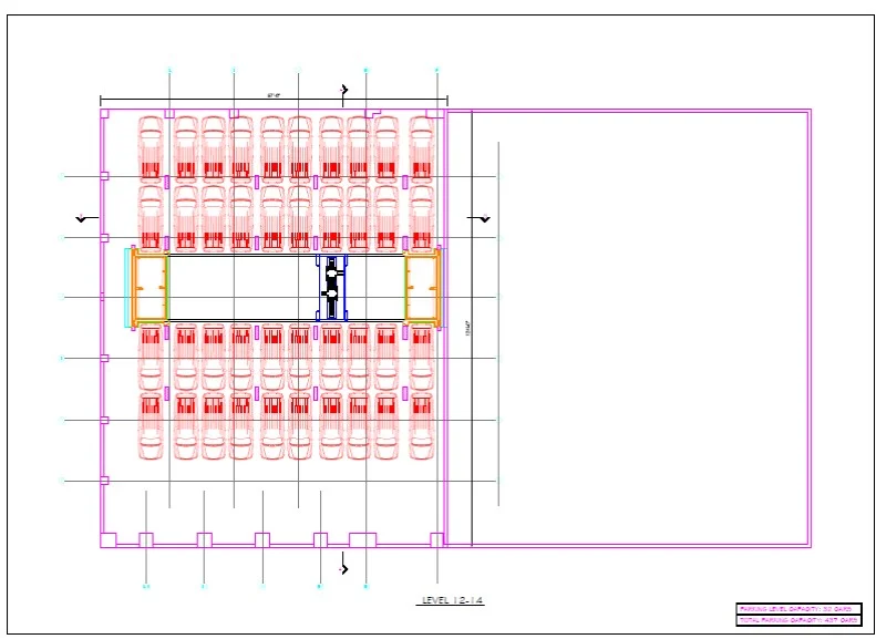 Levels 12-14, on West Side of Building
