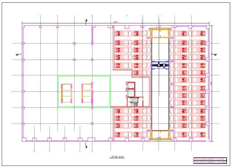 Levels 6-9, East Side of Building
