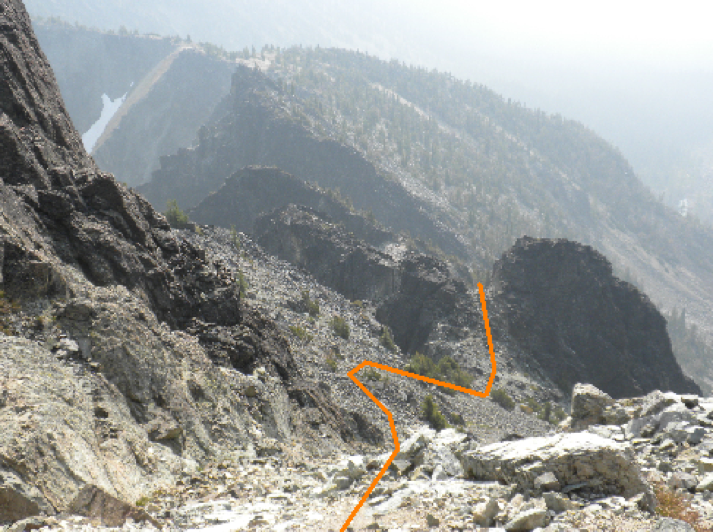 Looking down from the West Craggy’s high ridge –the ridge between Craggies.