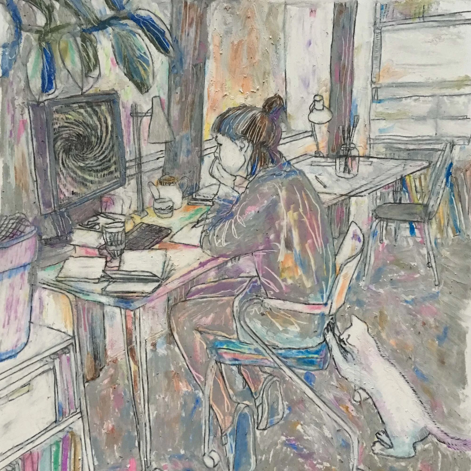  Příspěvek pro Domased (online galerie českých a slovenských ilustrátorů a animátorů reagující na corona lockdown)  Contribution to Domased (online gallery of Czech and Slovak illustrators and animators to entertain during corona lockdowns) 