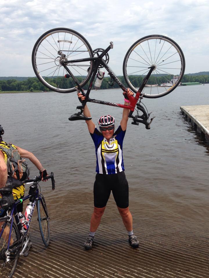  Martha completes RAGBRAI (dipping rear tire in the Missouri River at the beginning of the ride and your front tire at the end of the ride is a RAGBRAI tradition). &nbsp; 