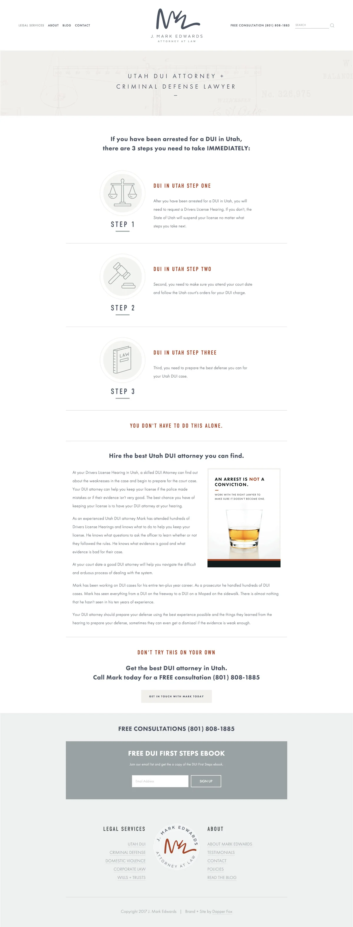 Lawyer Attorney Utah Squarespace Website Design and Branding by Dapper Fox Design
