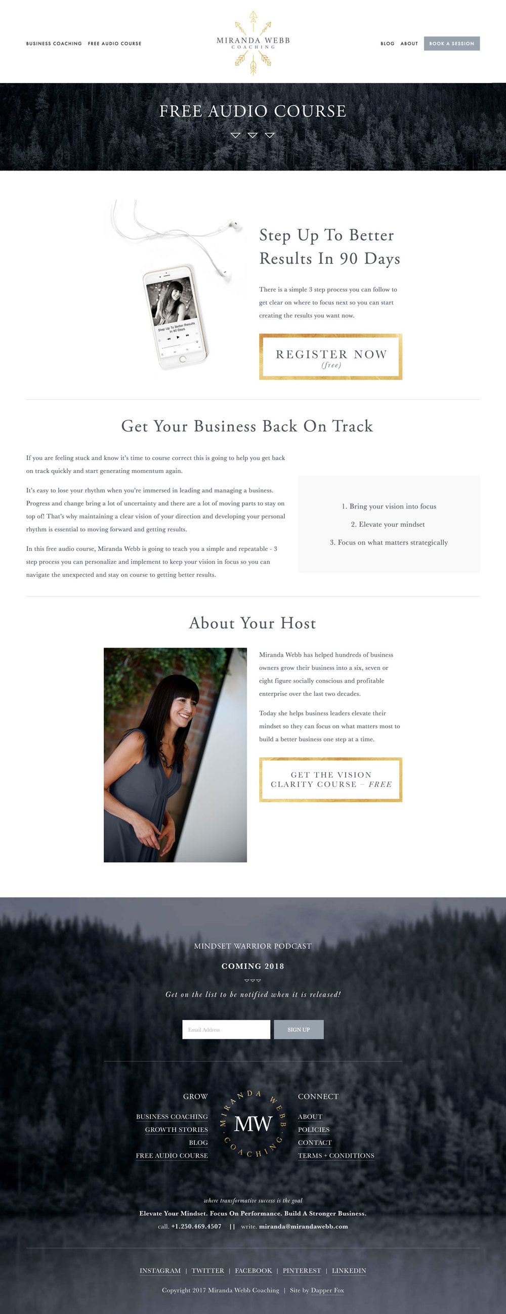 Audio Course on Squarespace Website for Business Coaches by Dapper Fox
