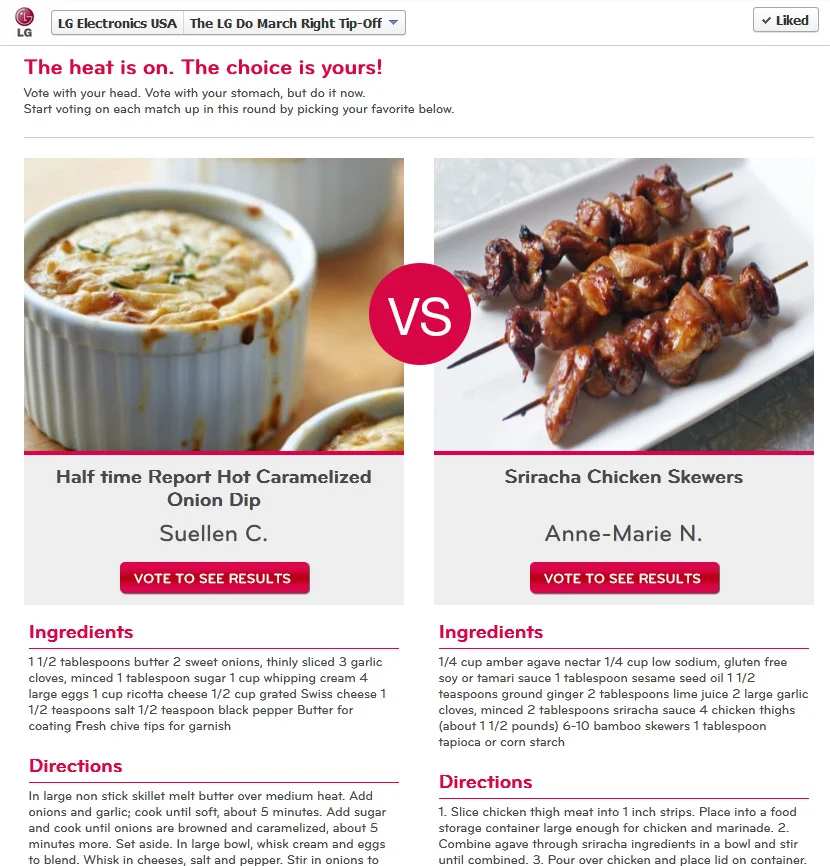 Voting Page, LG NCAA Sponsorship