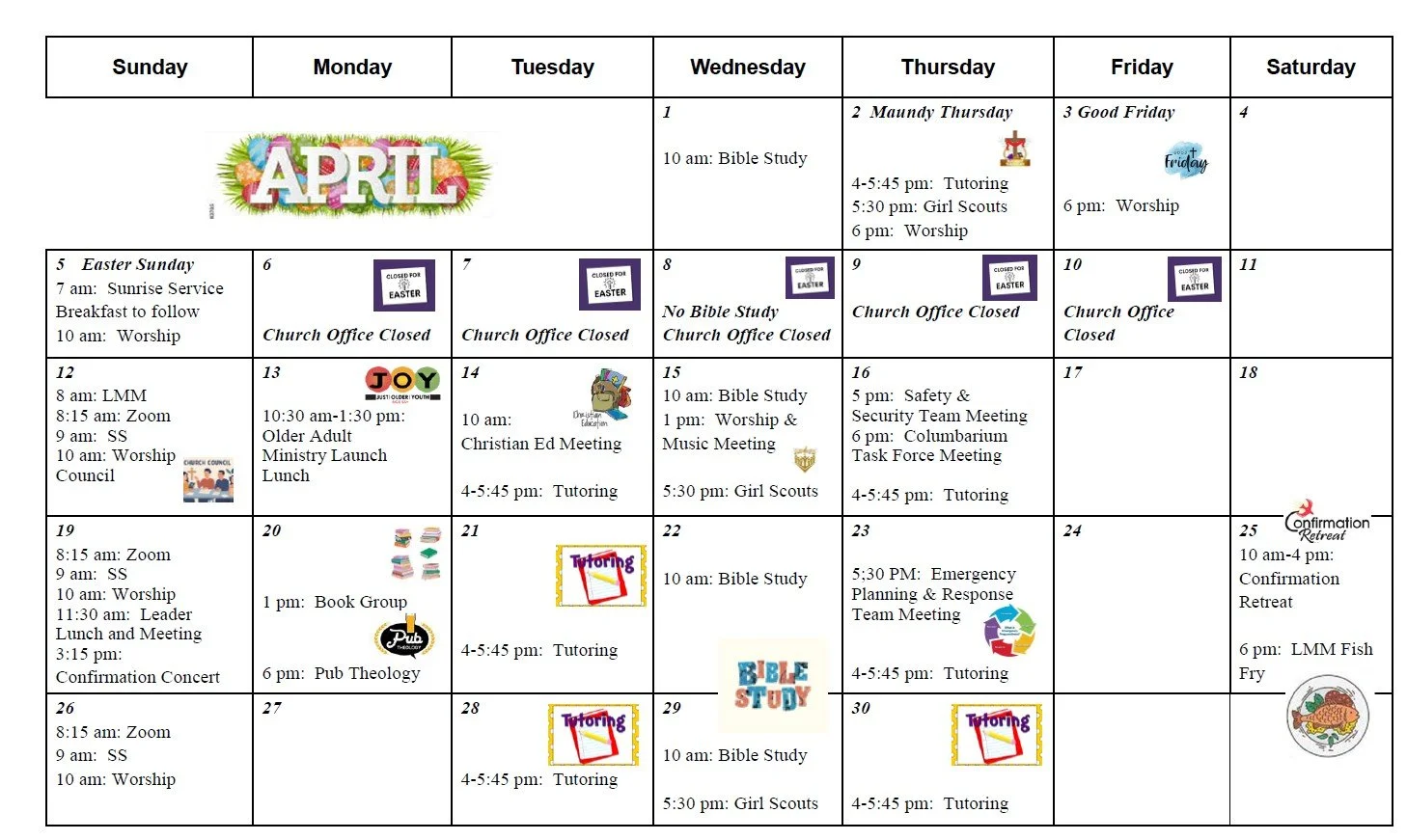 Monthly Calendar &amp; Newsletter
