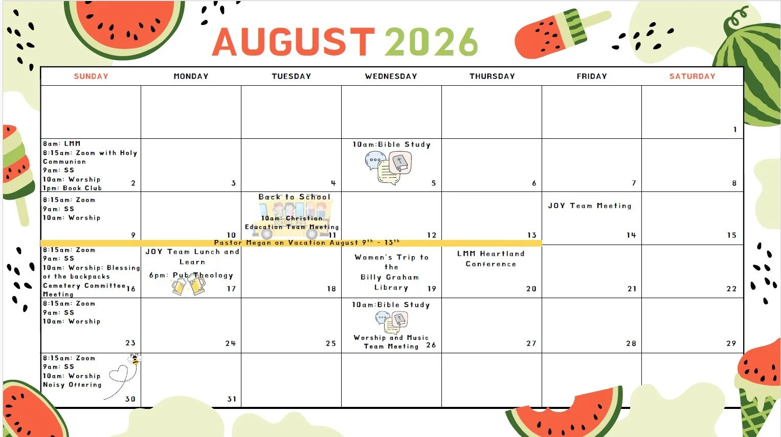 Monthly Calendar