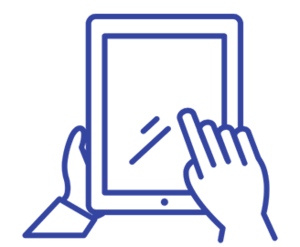 Icon of a user using a tablet