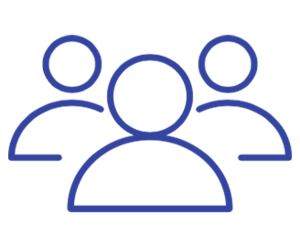 Icon of three of line drawn people