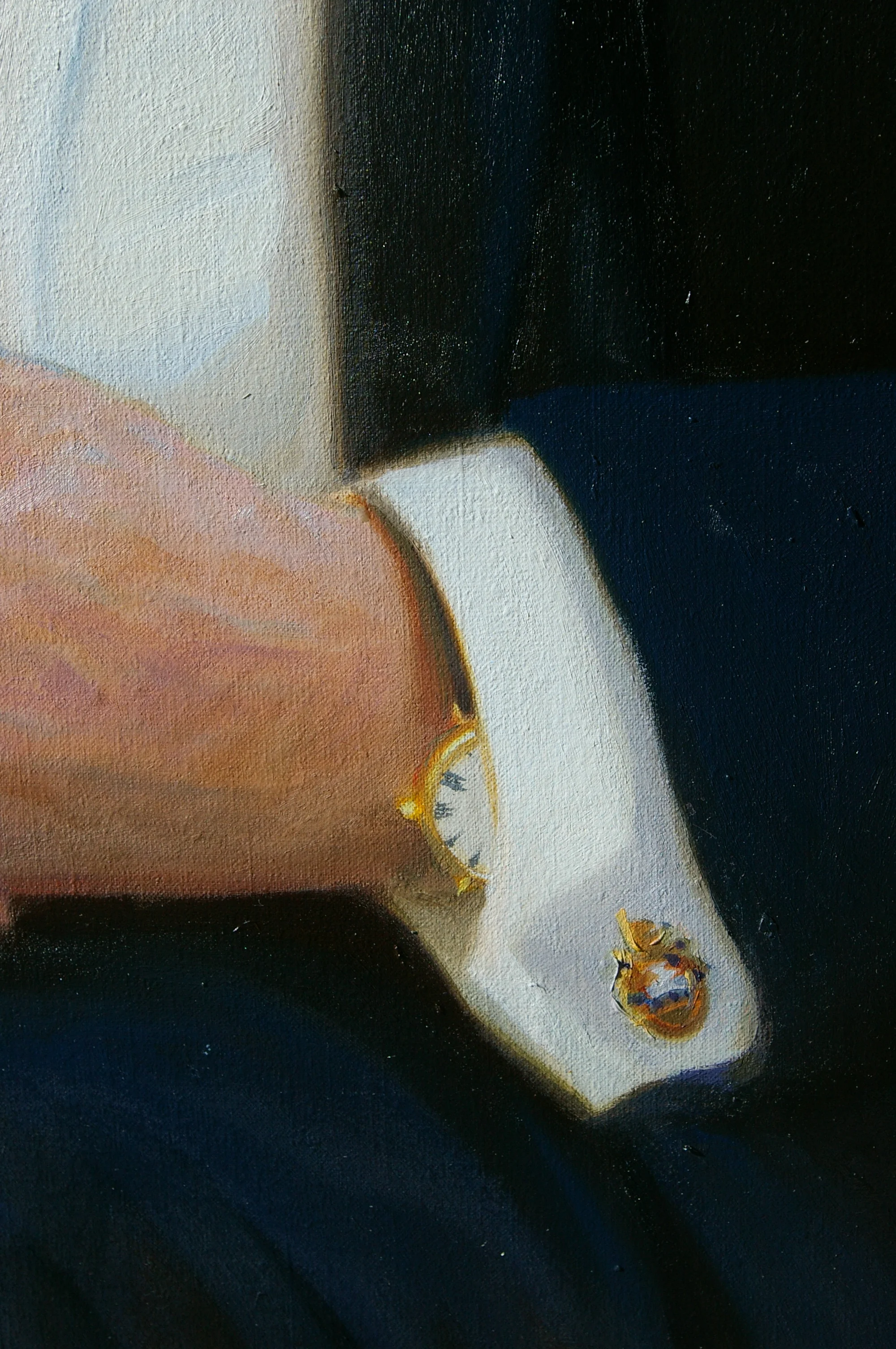 Detail of soon to be unveiled portrait