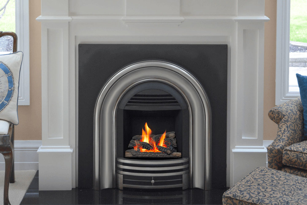 Inserts Housewarmings, Arched Ventless Gas Fireplace Insert