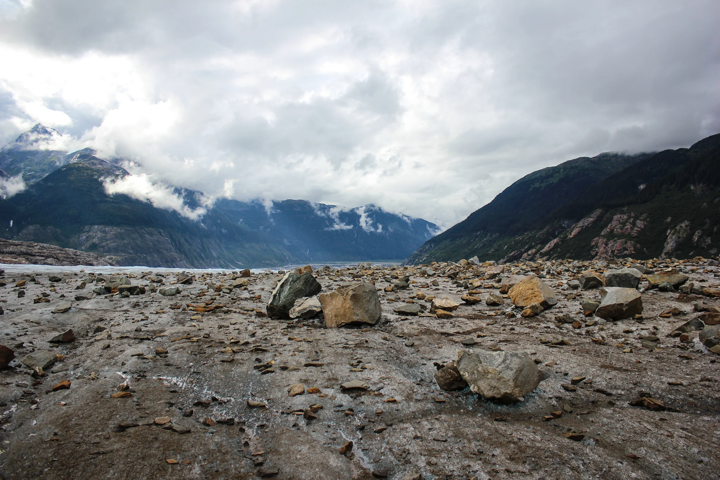 Helicopter flight to the remote Meade Glacier in Alaska