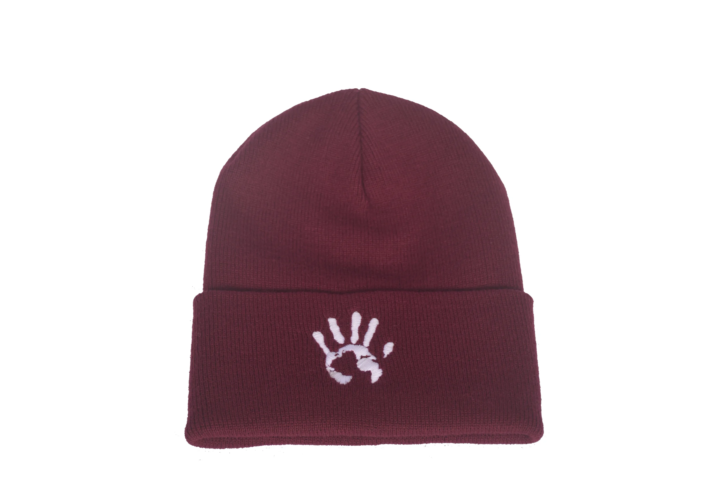 Maroon Handprint Beanie