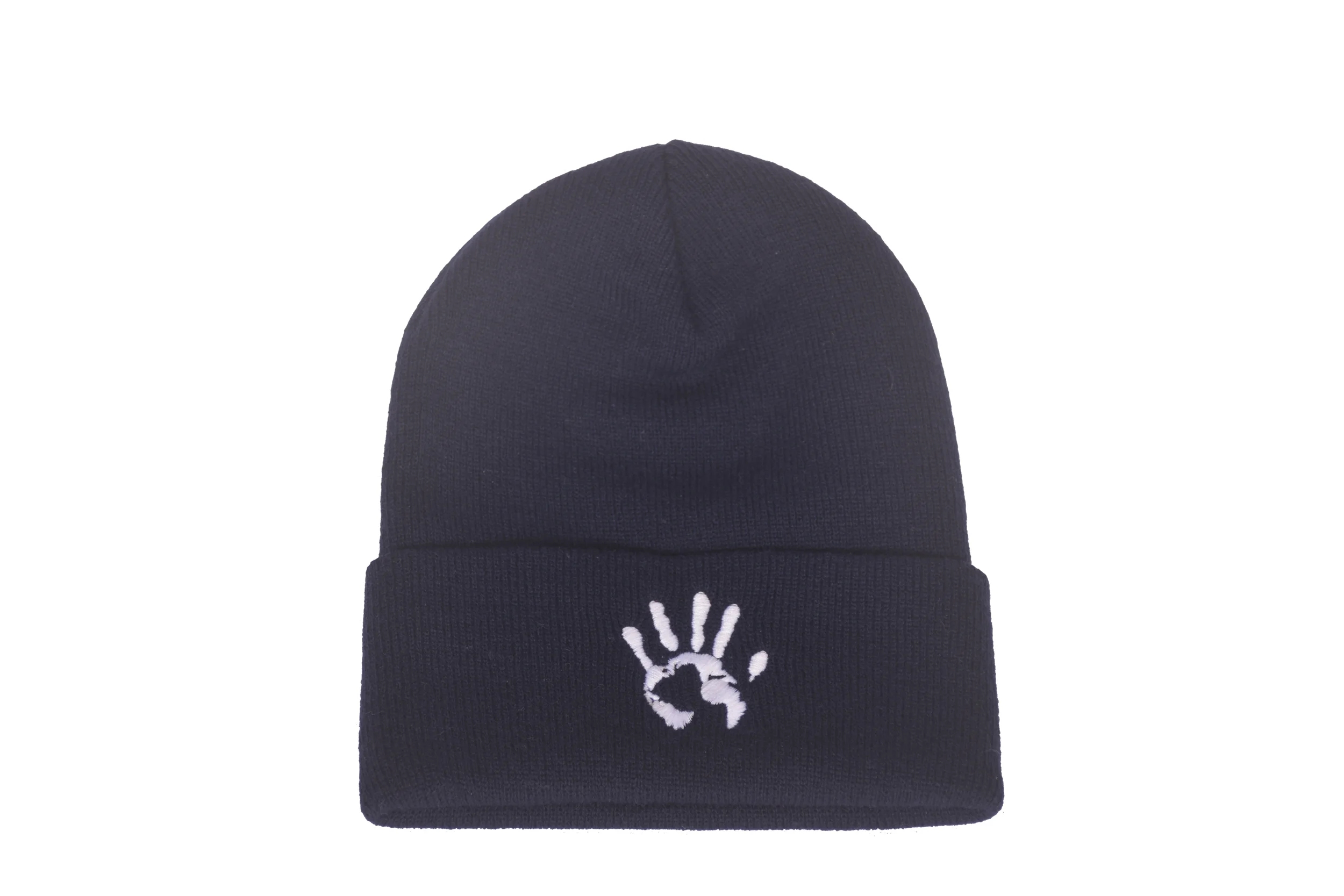 Navy Handprint Beanie