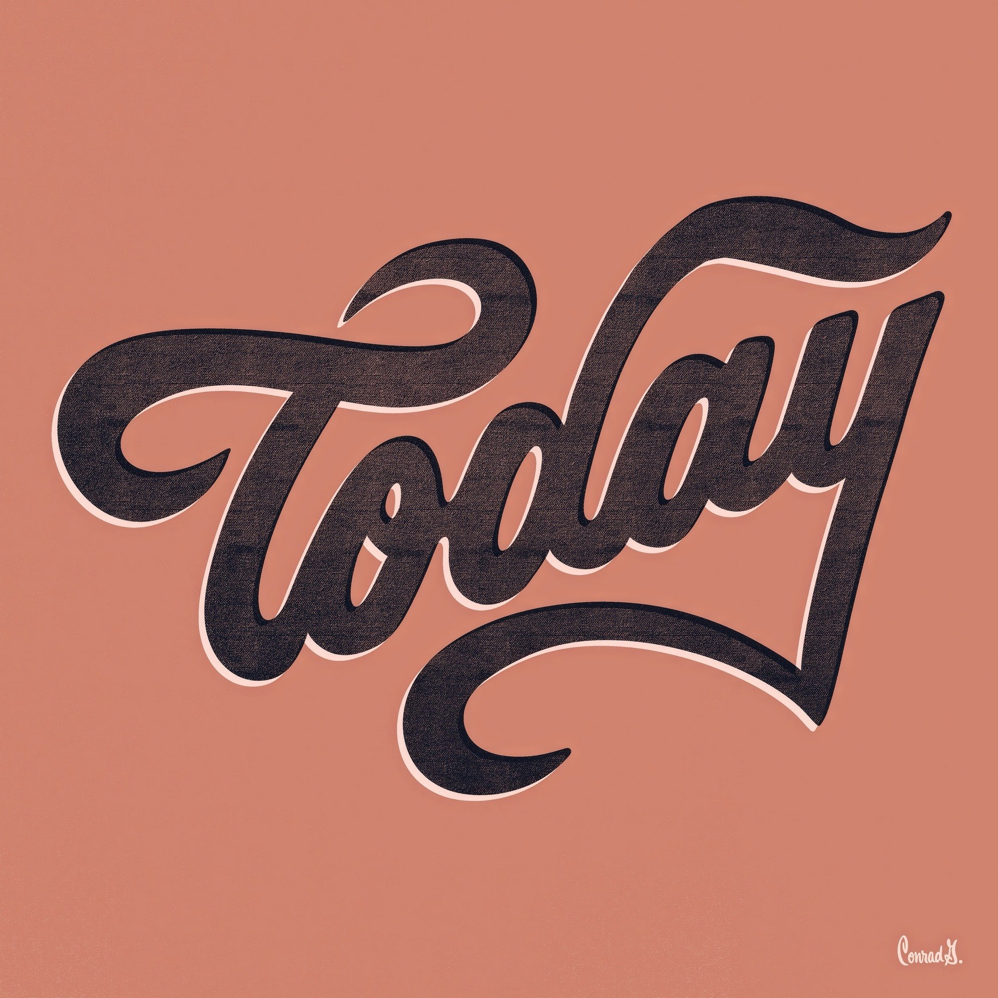 🖋️✨ Presenting my latest artwork: a hand-lettered illustration of the word &ldquo;Today&rdquo;! Dive into the artistry of each stroke, capturing the essence of living in the present moment. Let this piece inspire you to seize the day and embrace eve