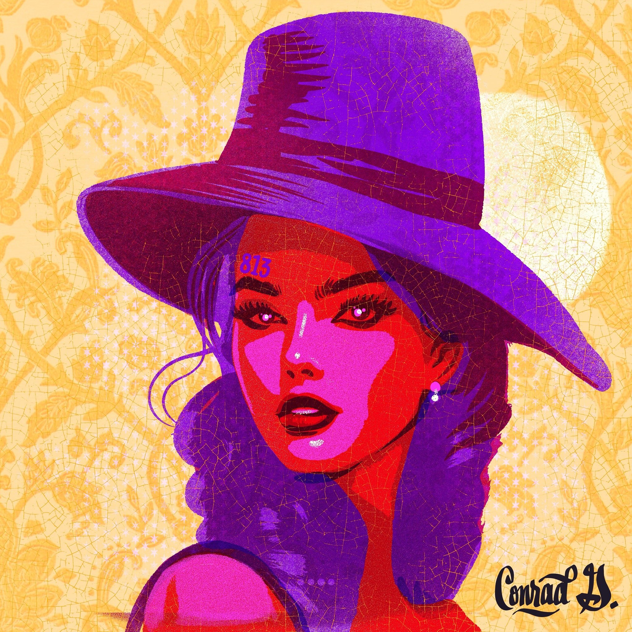 🌴✨ Introducing the epitome of vintage Florida vibes: my latest illustration of a retro Florida babe! 🌺🎨 Created with custom brushes and textures, every stroke captures the essence of sun-kissed beaches and palm-lined streets. 🖌️💫 Dive into nosta