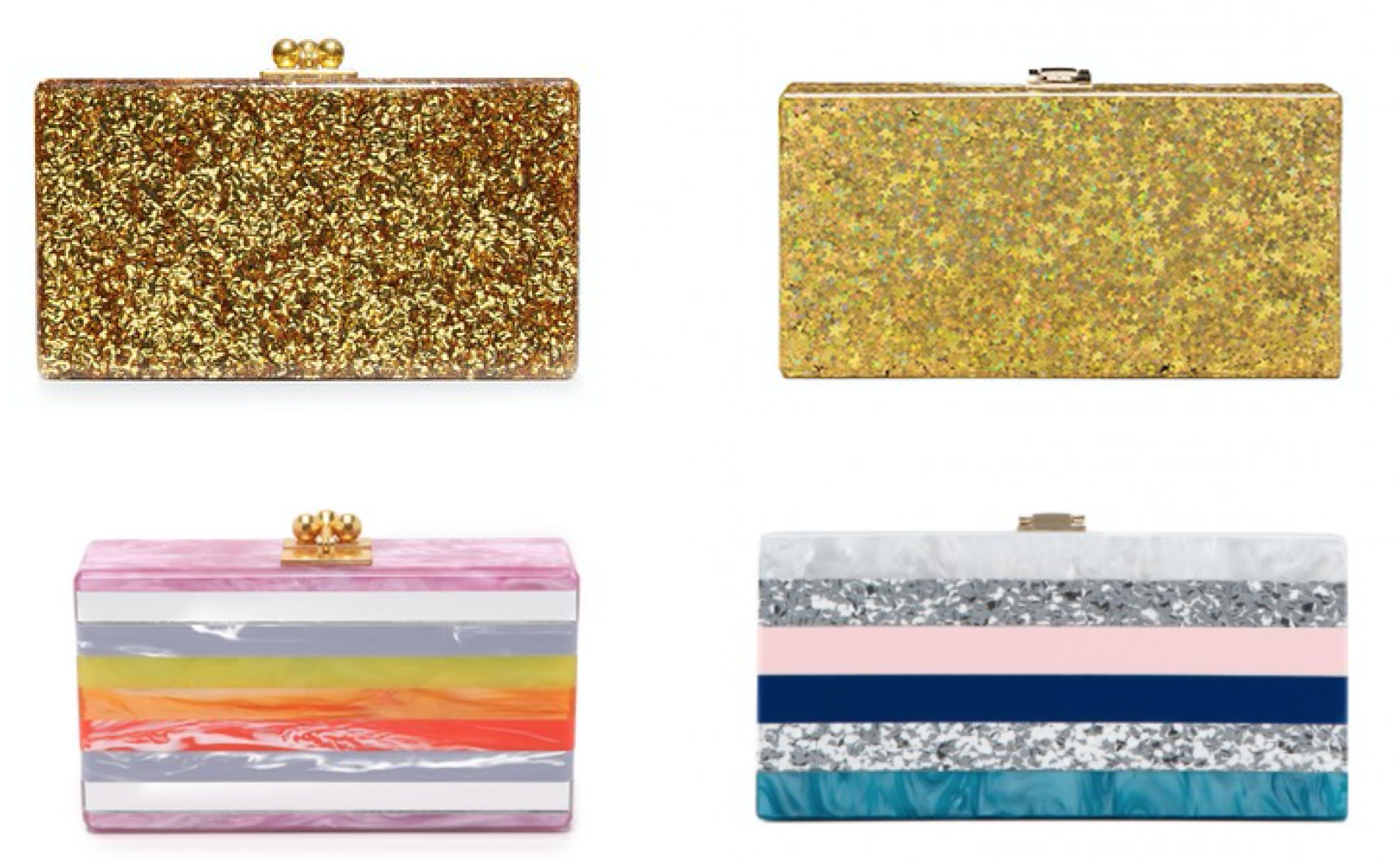 Edie Parker bags (left) & Milly bags (right)