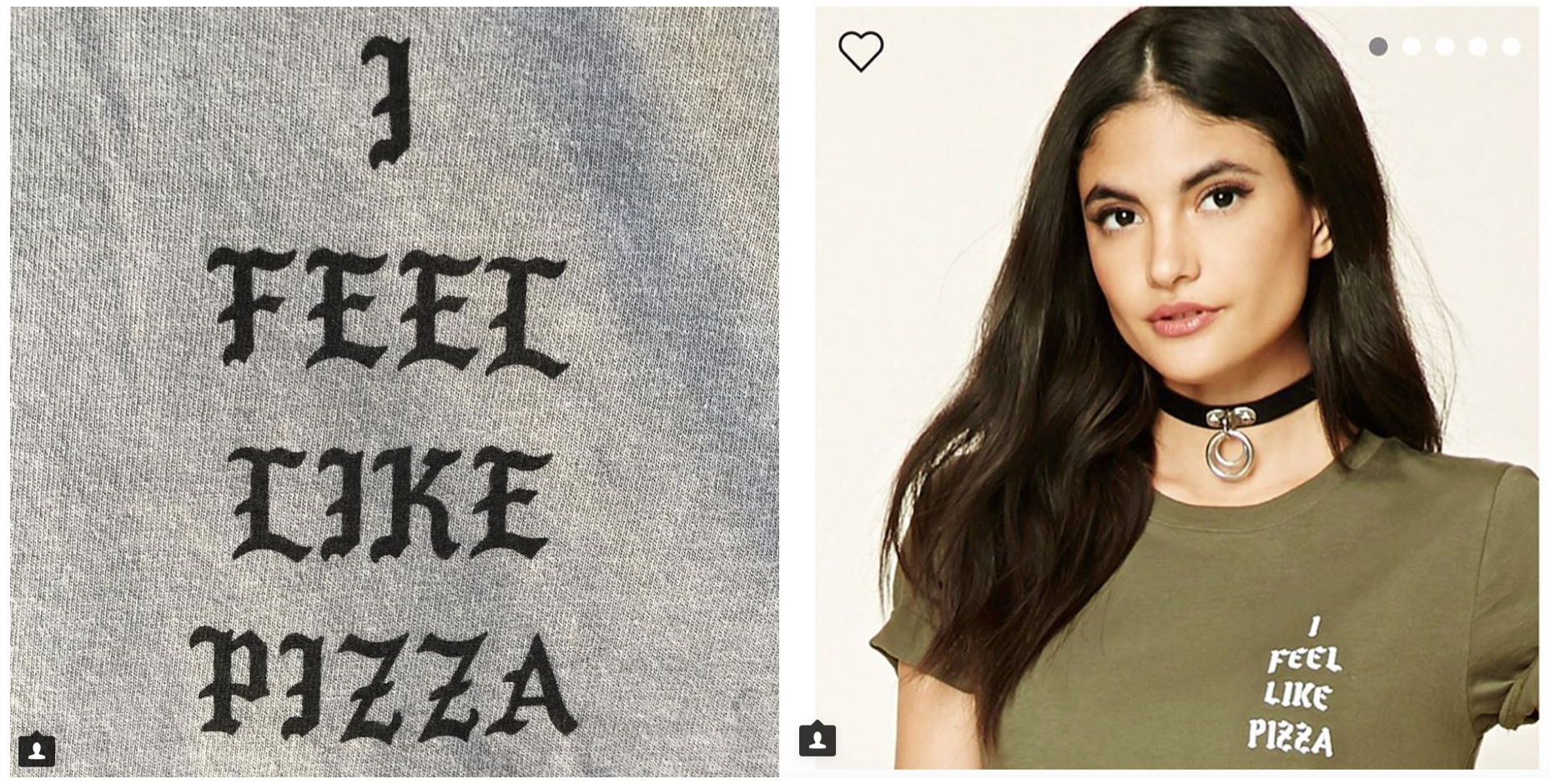 Freedman's t-shirt (left) & Forever 21's t-shirt (right)