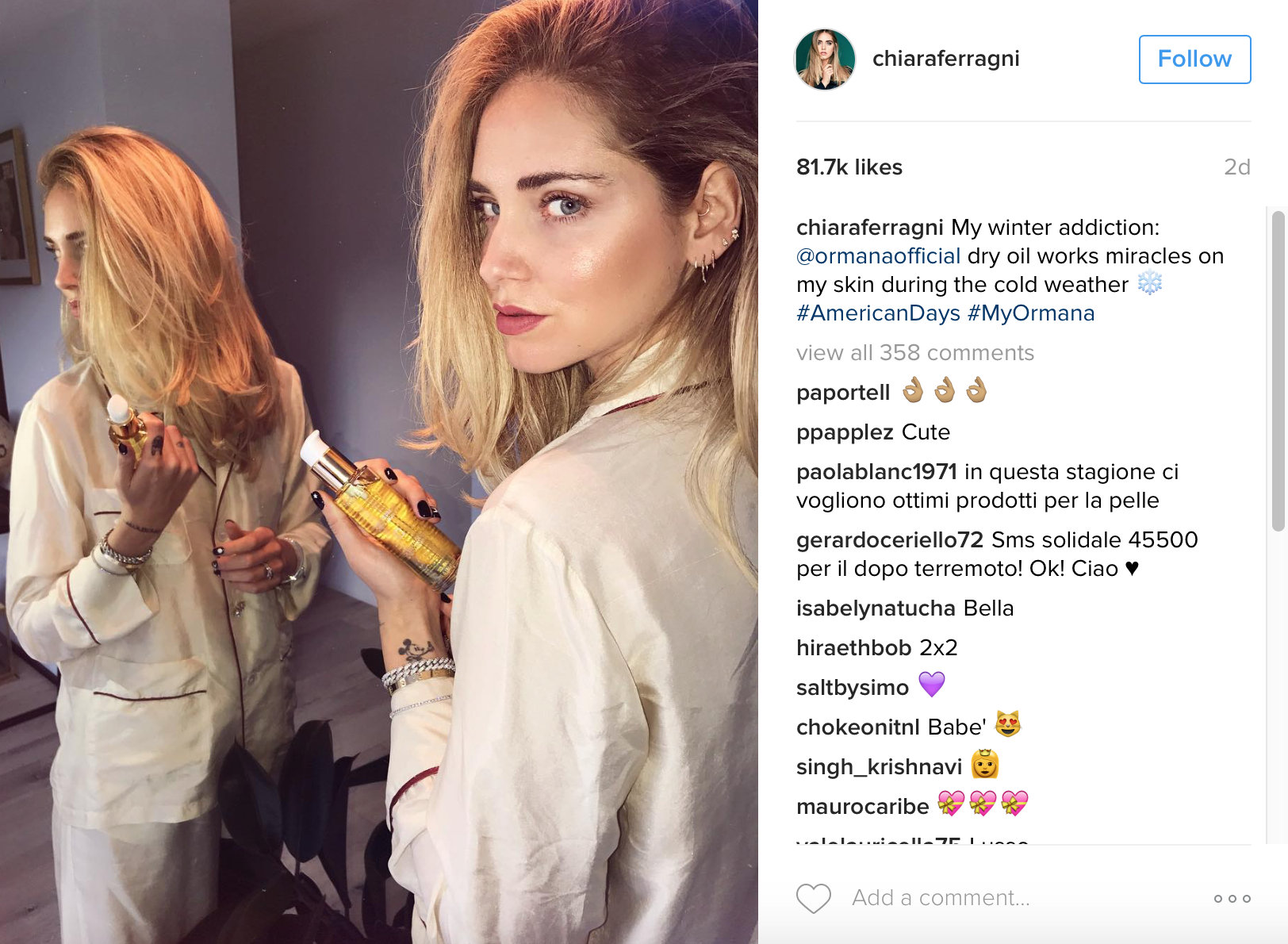 image: @chiaraferragni instagram
