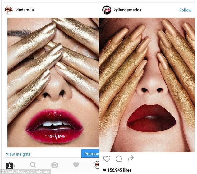 Vlada Taggerty (left) & Kylie Cosmetics (right)