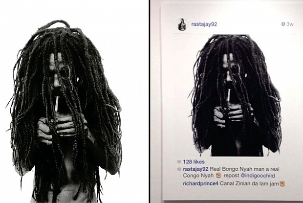 Graham's photo (left) and Prince's work (right)