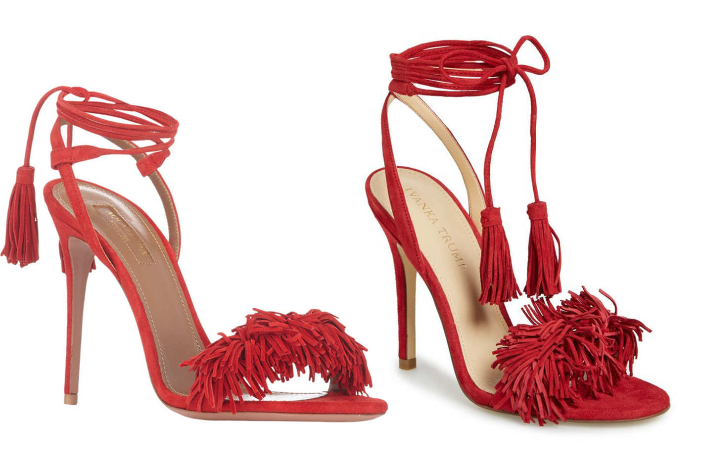 Aquazzura's sandal (left) & Ivanka Trump's version (right)