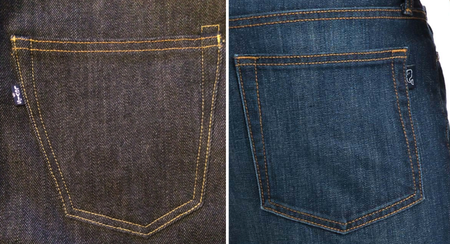 Levi's tab (left) & Vineyard Vines' tab (right)