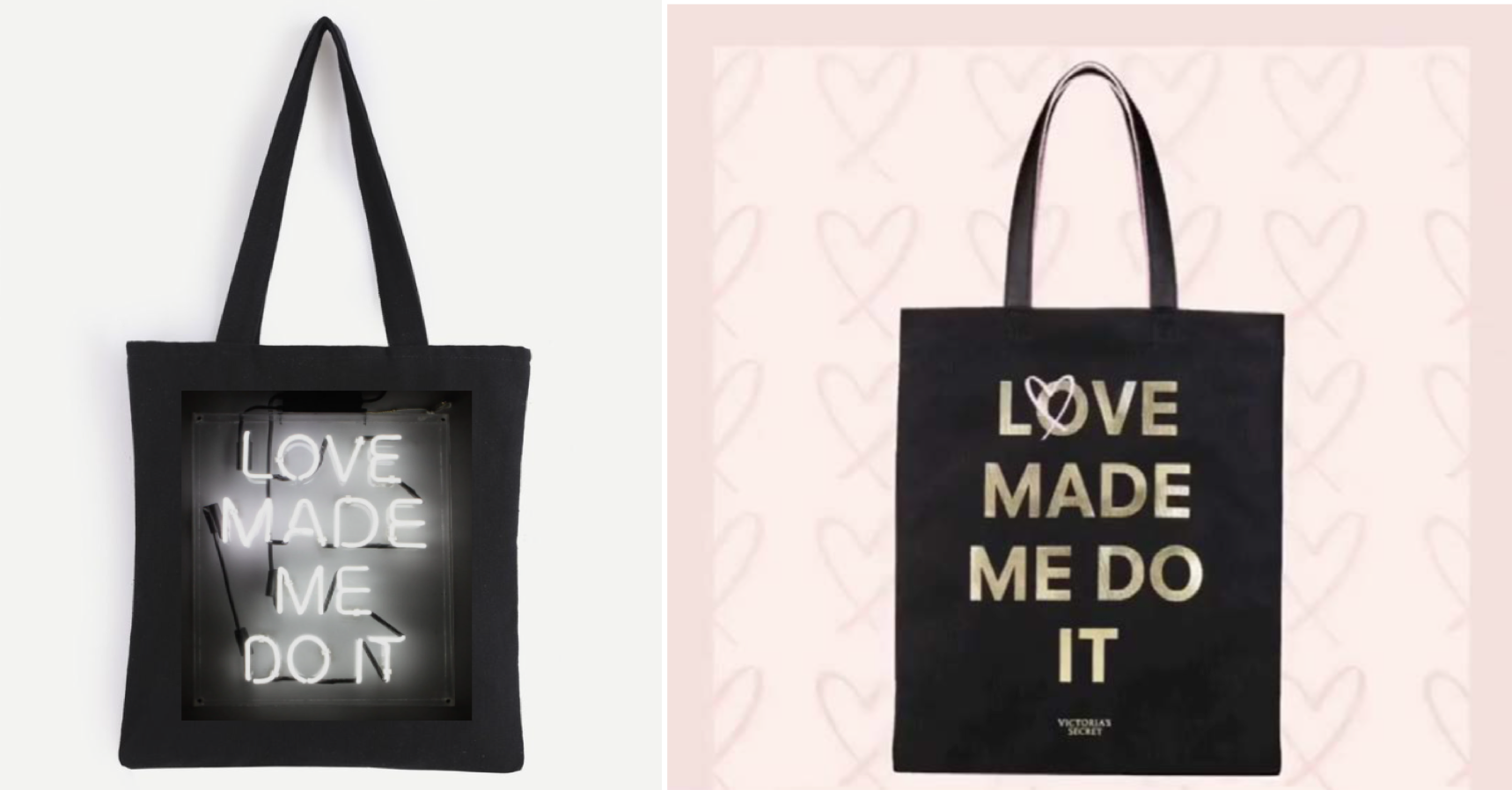 image: Love Made (left) & Victoria's Secret (right)