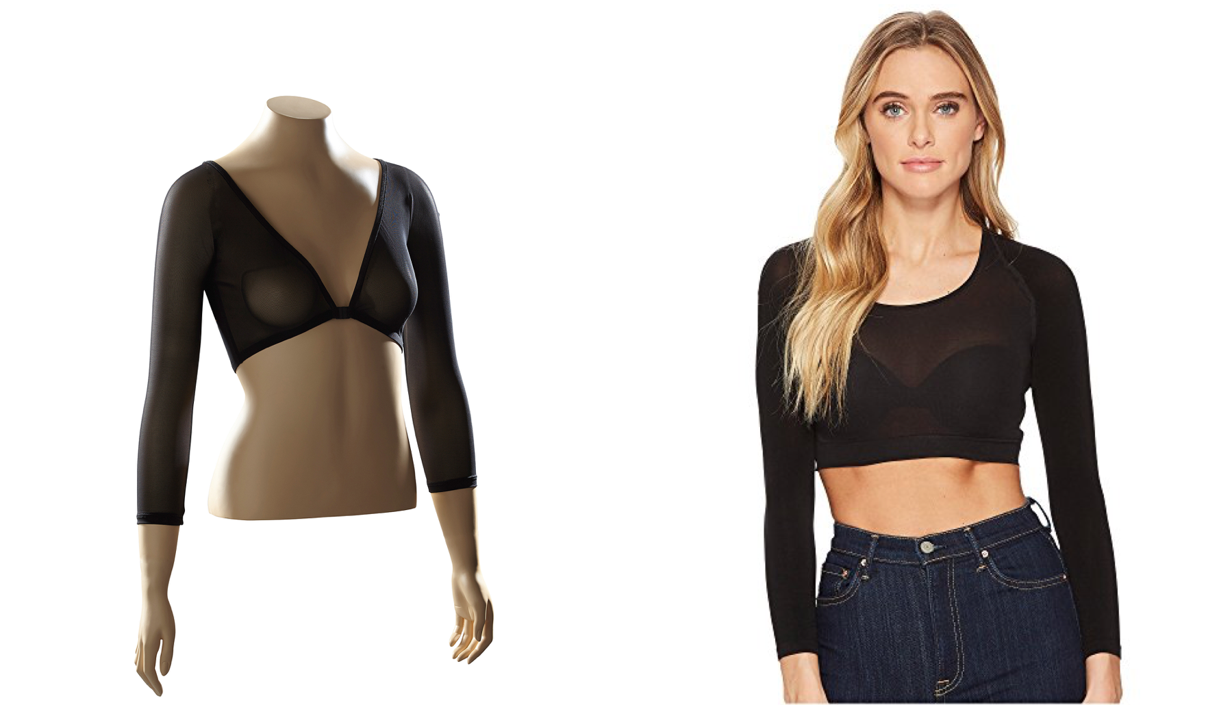 Sleevey Wonders top (left) & Spanx (right)