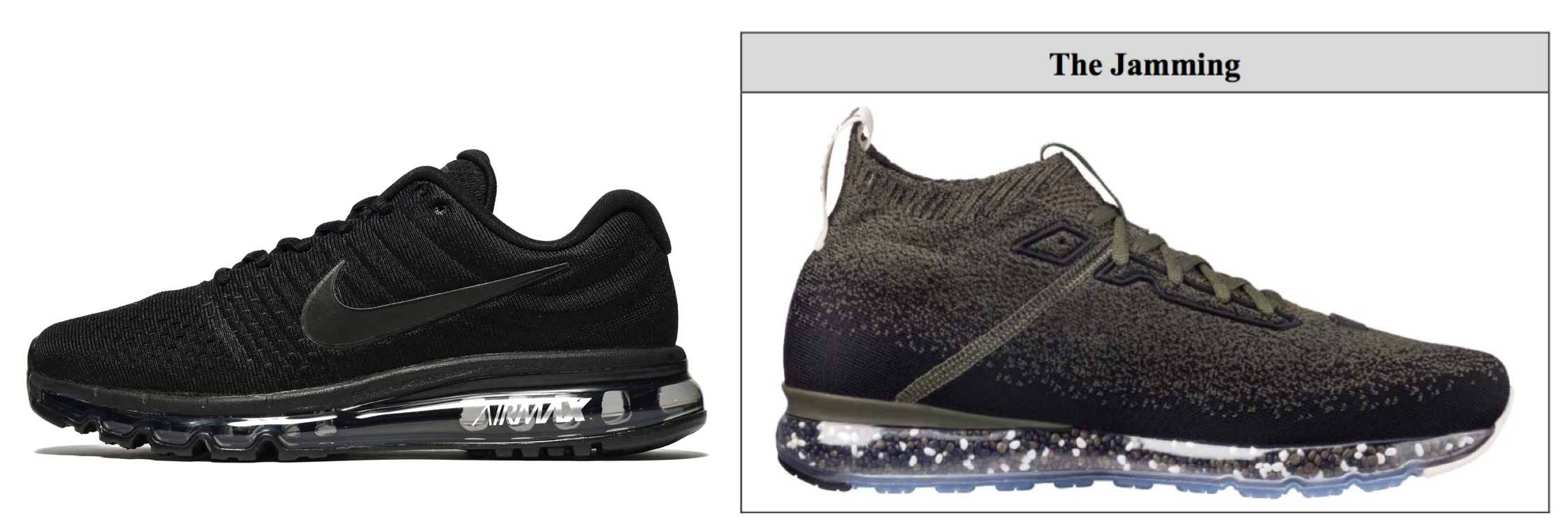 Nike Air sneaker (left) & Puma's air sneaker (right)
