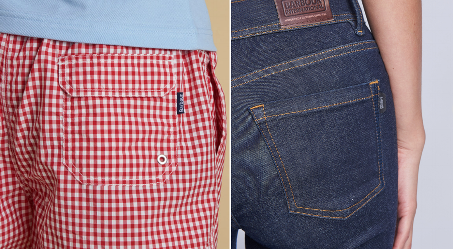Garments bearing the "Barbour flag"