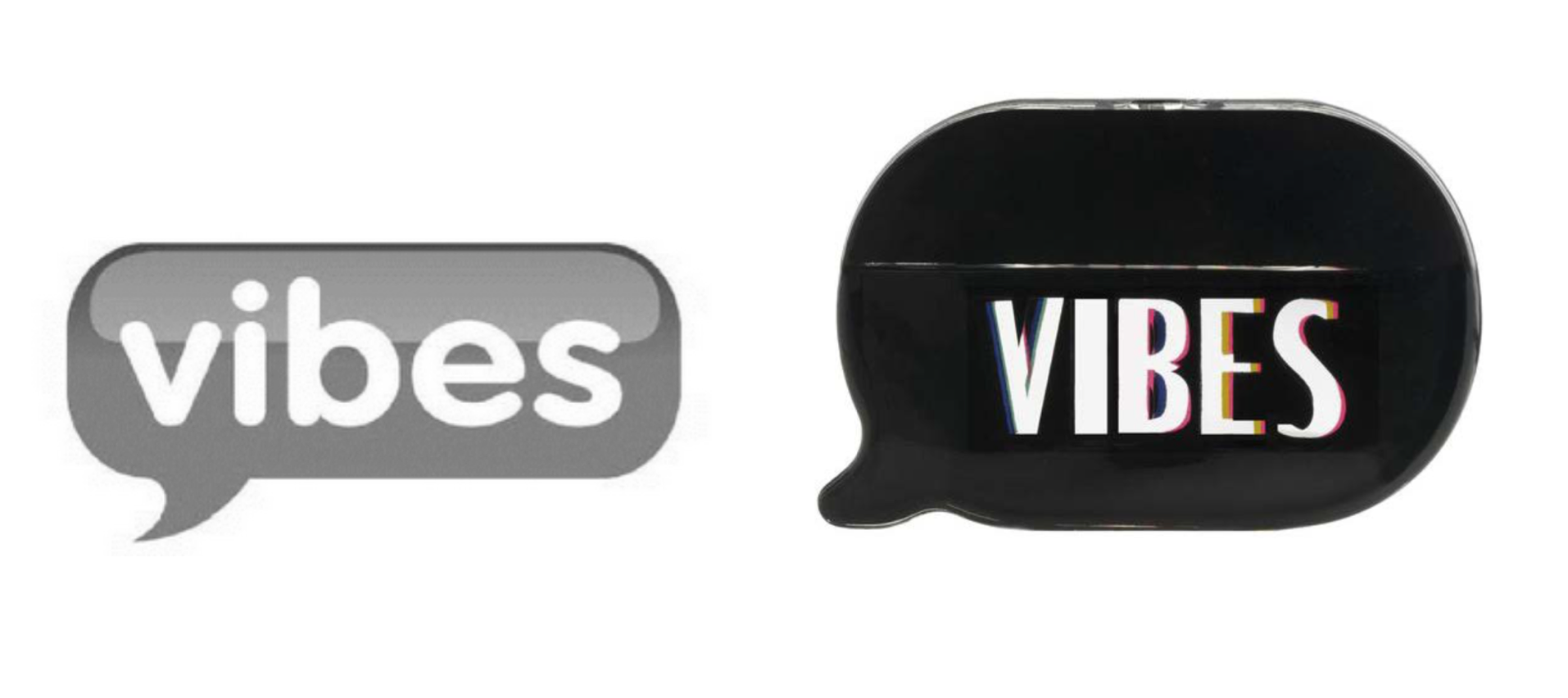 Vibes Media's trademark (left) & KKW's Vibes fragrance bottle (right)