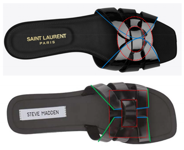 YSL's Tribute flat (top) & Madden's Sicily flat (bottom)