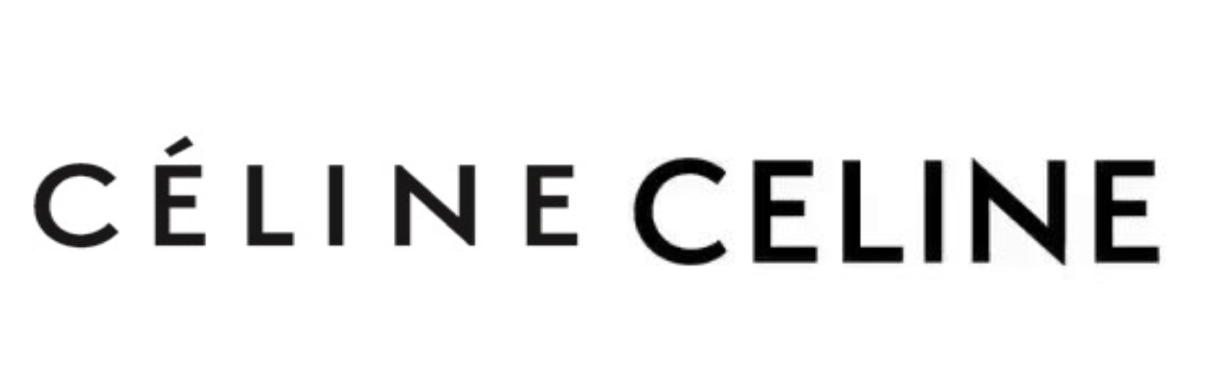 The "old" Celine logo (left) & the "new" Celine logo (right)