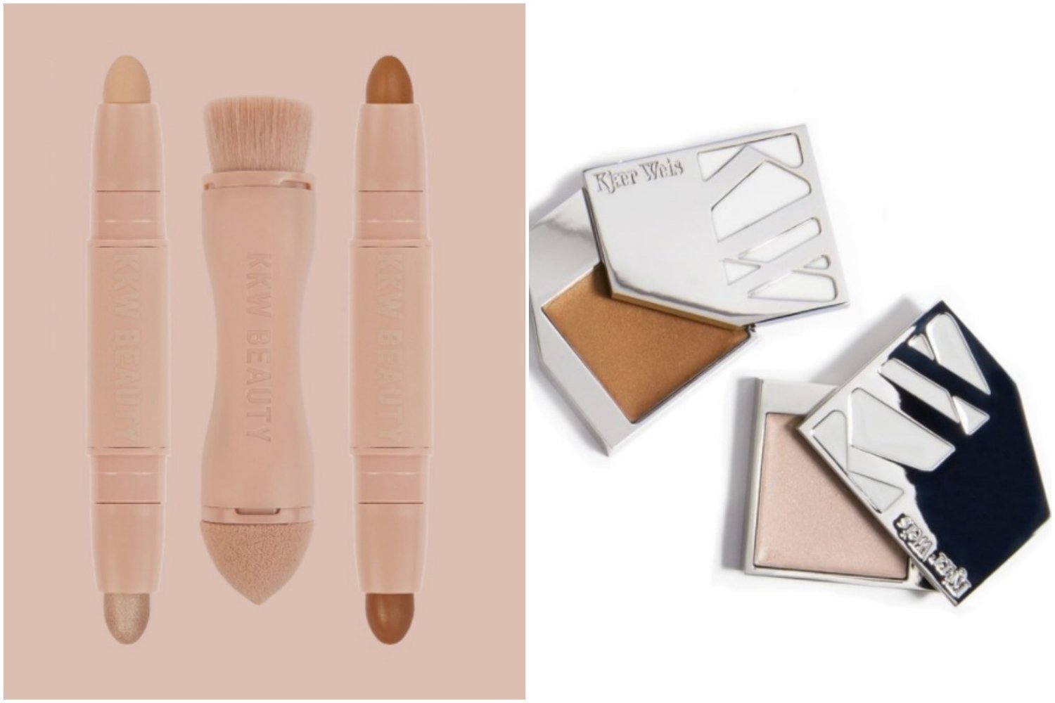 image: KKW products (left) & KW products (right)