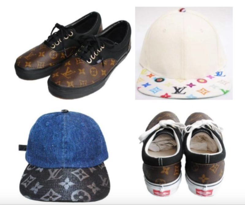 Some of the defendant’s customized Louis Vuitton goods