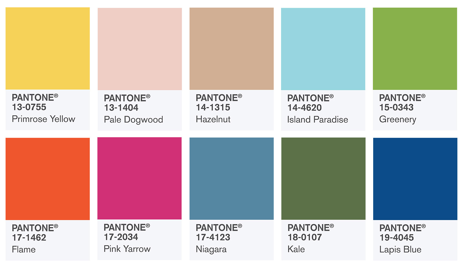 Pantone Color Chart 2013