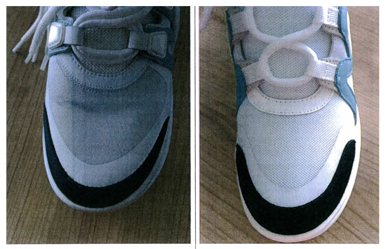 Louis Vuitton’s sneaker (Left) & Belle’s version (right)