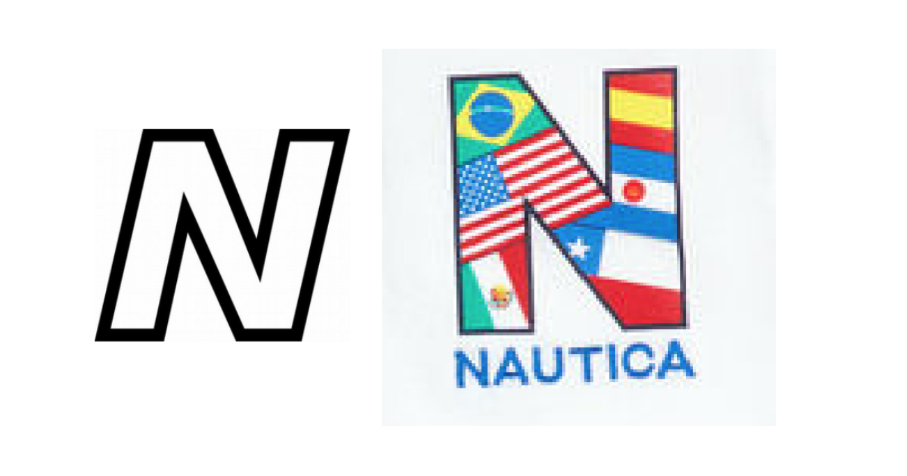 New Balance’s stylized “N” with contrast (left) & Nautica’s “N” (right)