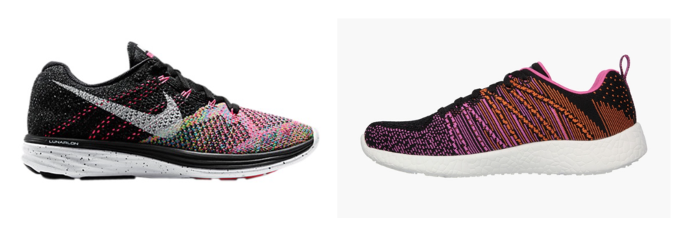 Nike knitted sneaker (left) & Skechers knitted sneaker (right)