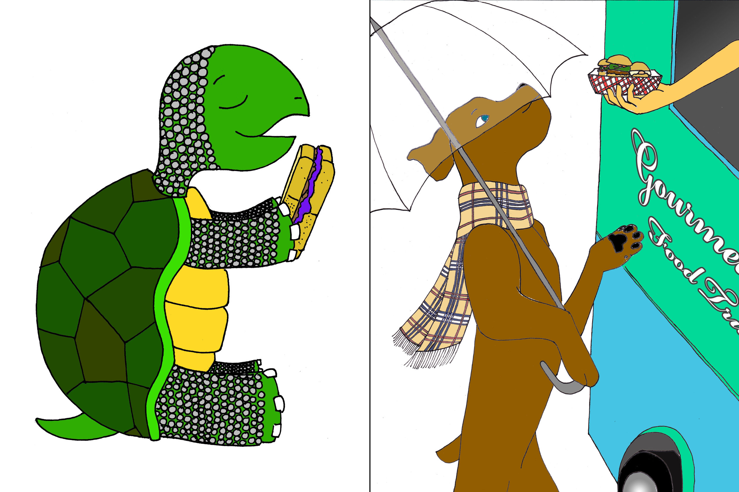 Turtle & Dog artwork commissioned by the Seattle Foundation