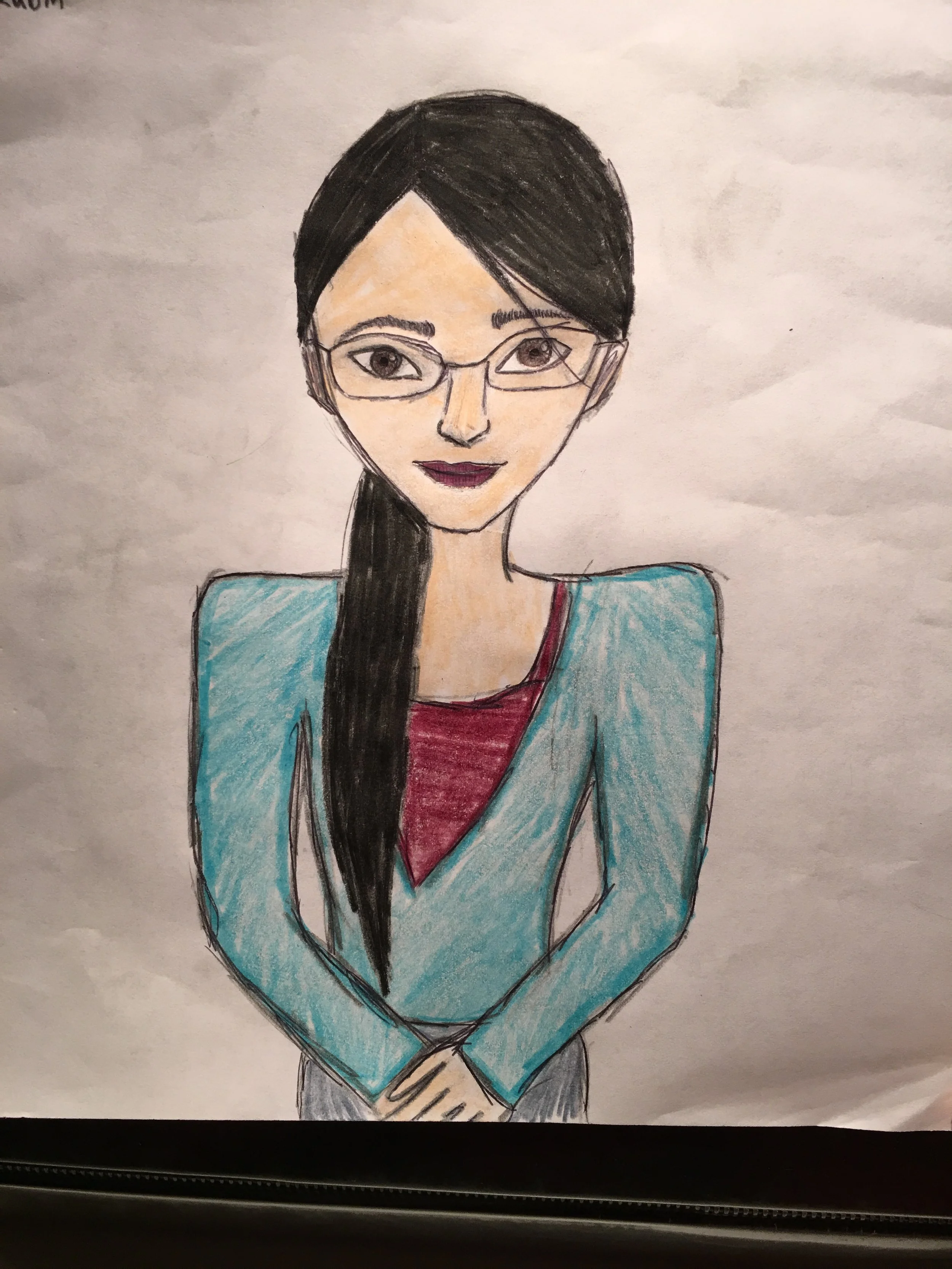Self Portrait (Pencil, Pen, Color Pencil)