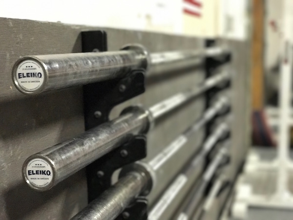 eleiko barbells inside of the california strength facility