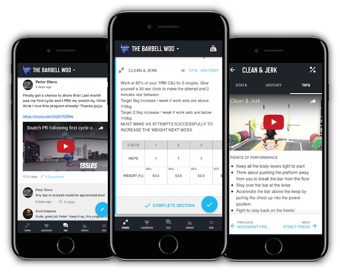 online programming on the Trainheroic mobile application