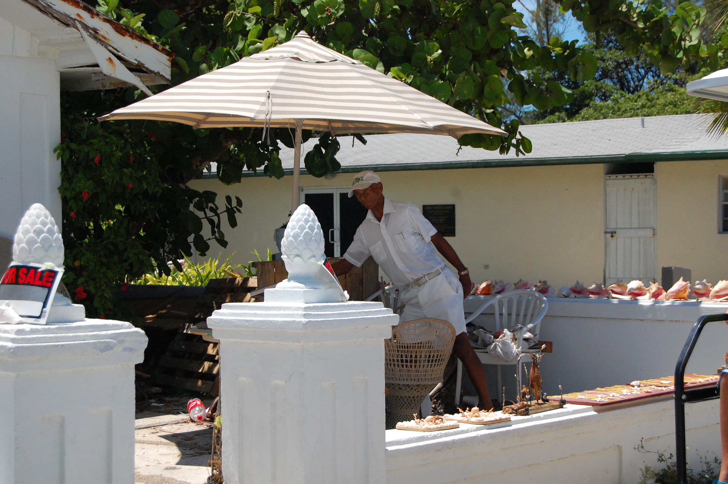 This guy made the coolest stuff from shells and coconuts! 
