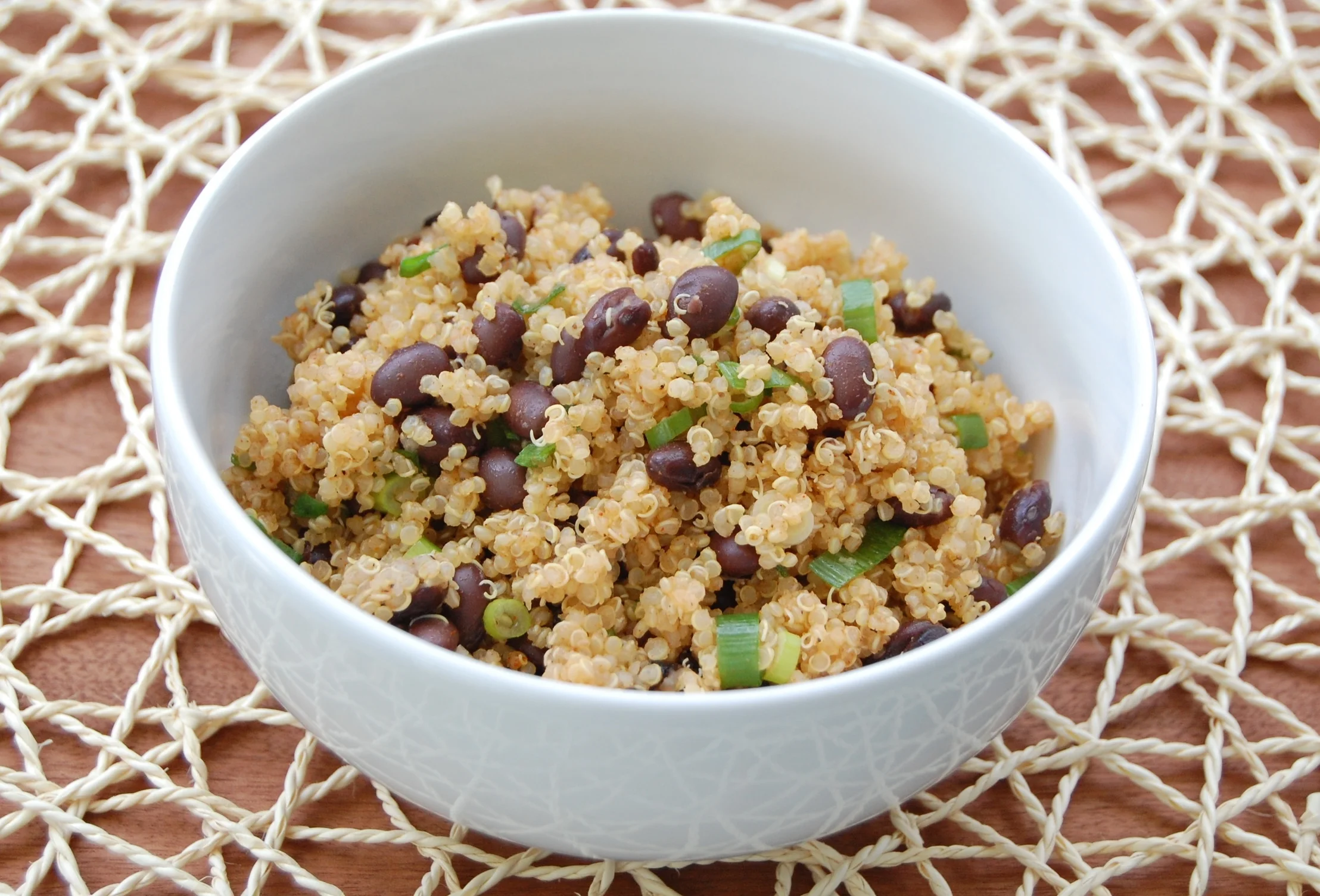 black bean & scallion quinoa