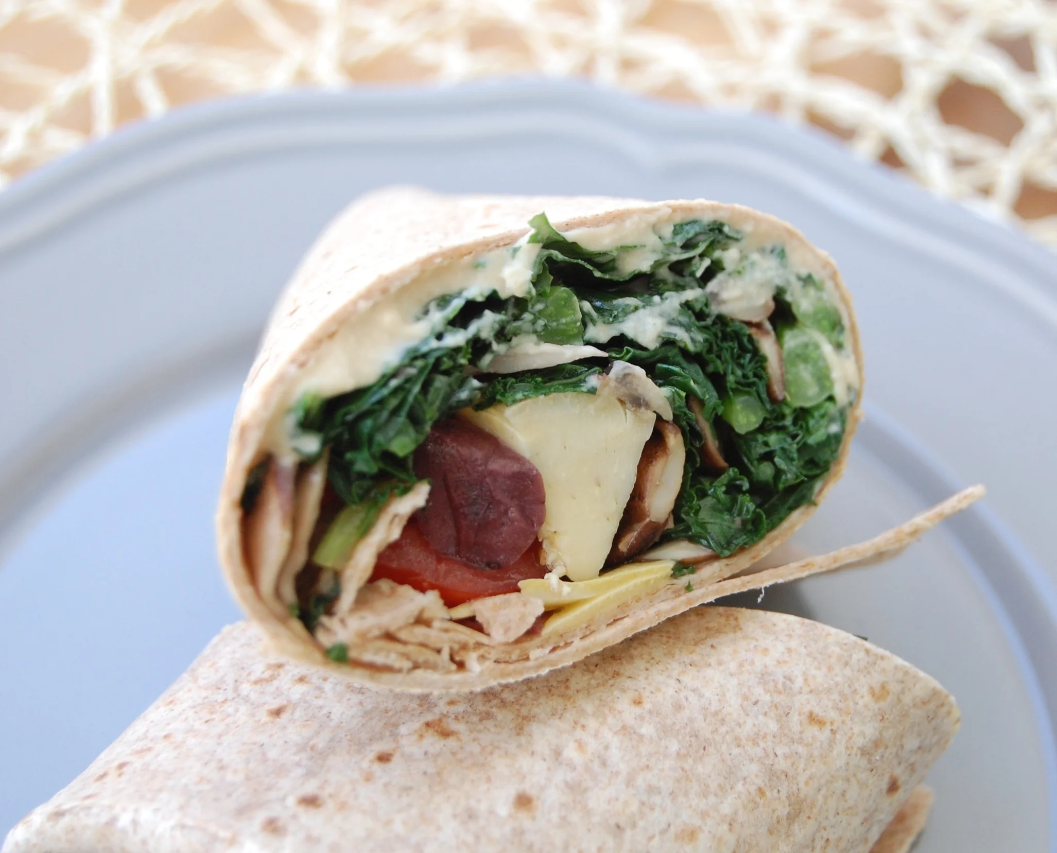 Sauteed Kale and Mushroom Wraps