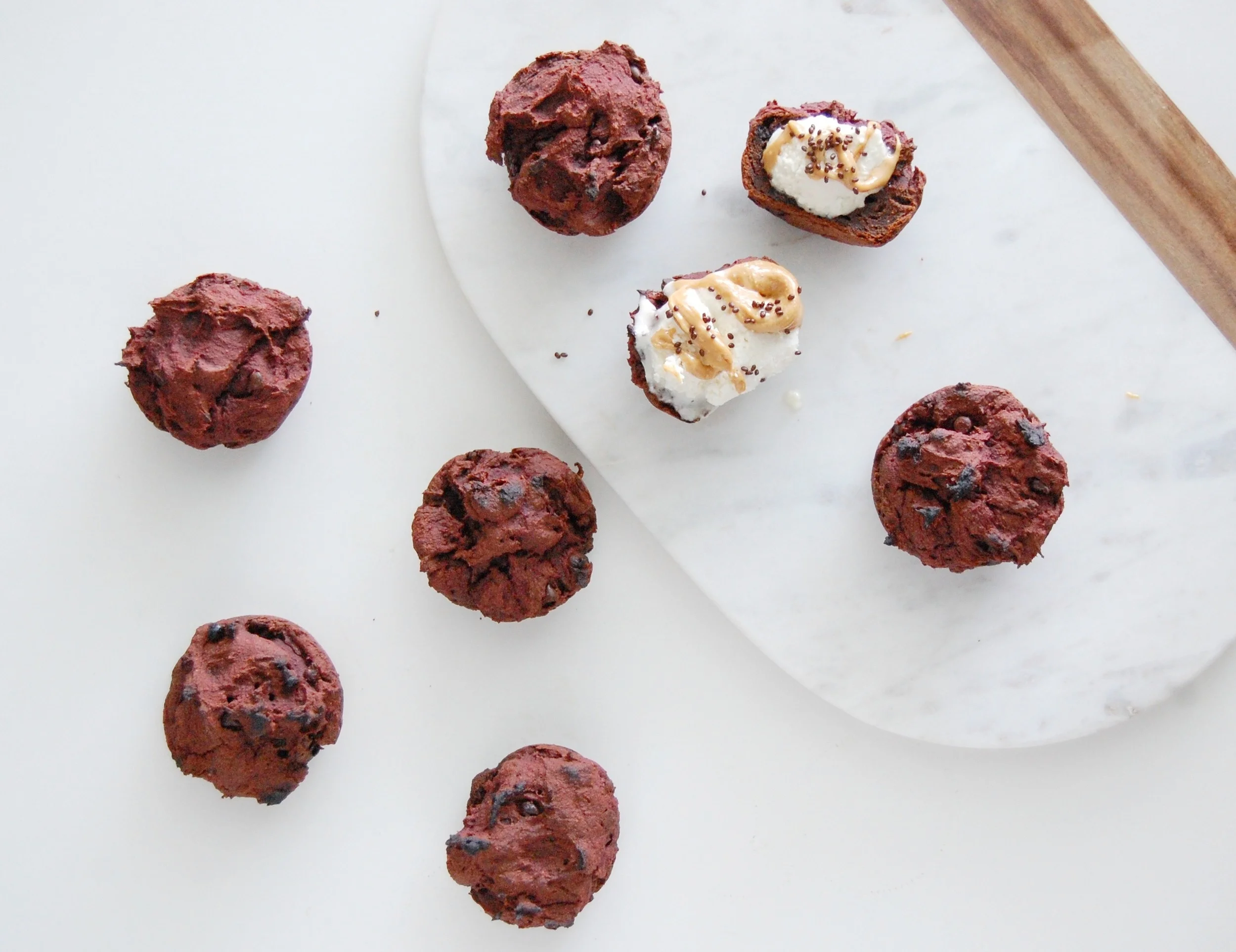 i noticed if you use freshly steamed beets (as opposed to packaged beets), the color comes out more red. i also made these larger and had to cook them longer, so the tops got crispy.