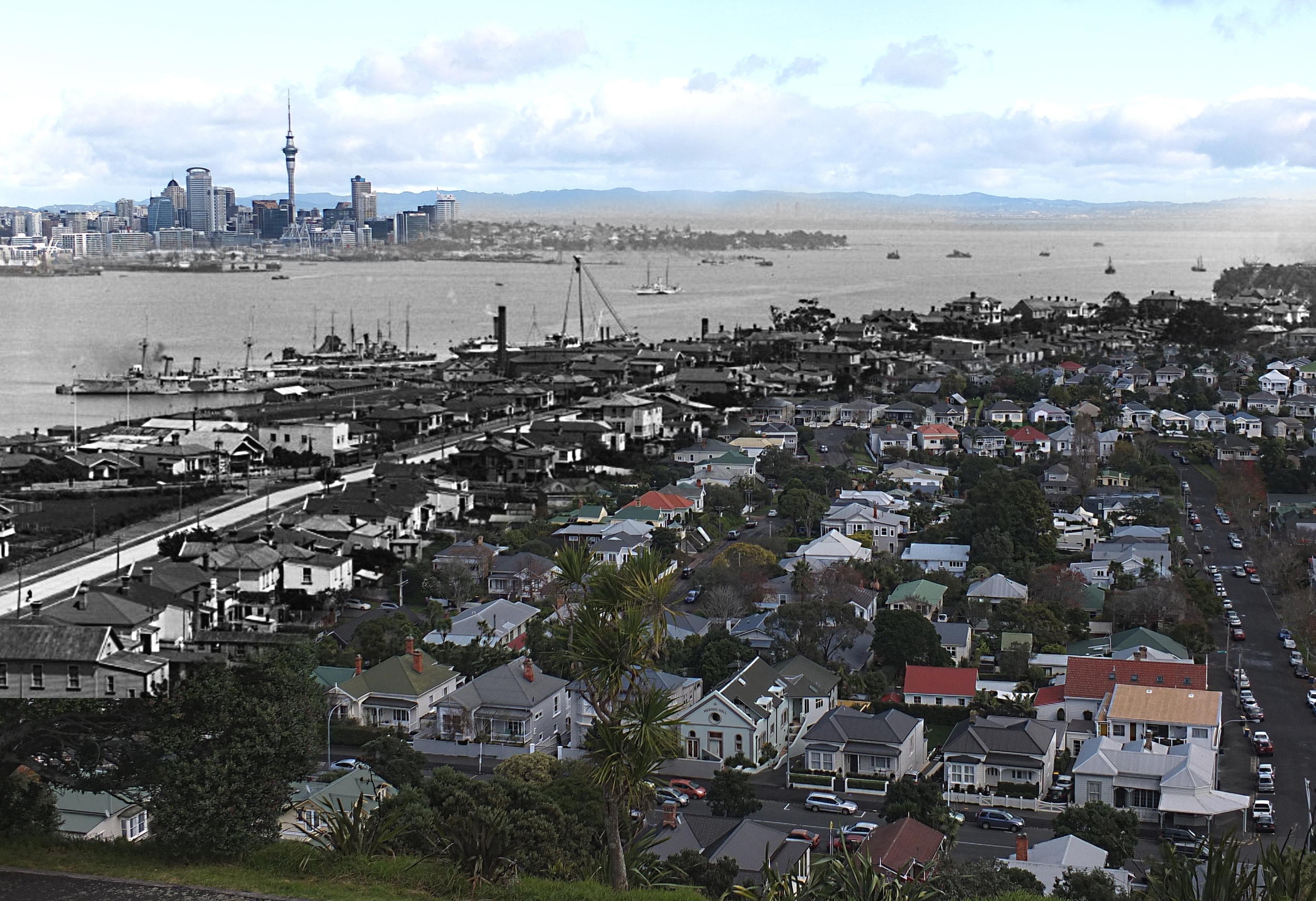 Merged historic image -southwest from Mt Victoria