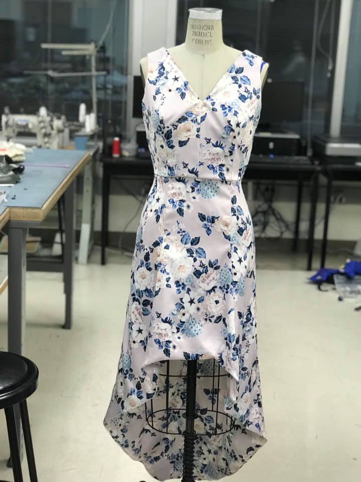 Krista just finished her final project for her draping class its pictured above.